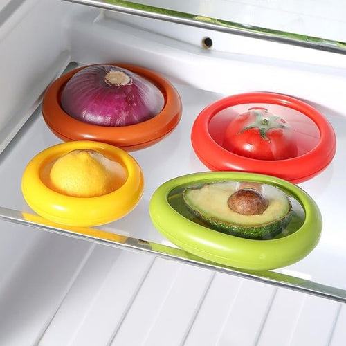 CRESCPEL Silicone Fruit and Vegetable Storage Containers for Fridge – Reusable Fresh Stretch Pods & Food Saver Box – Anti-Oxidation Fruit Holder to Keep Produce Fresh