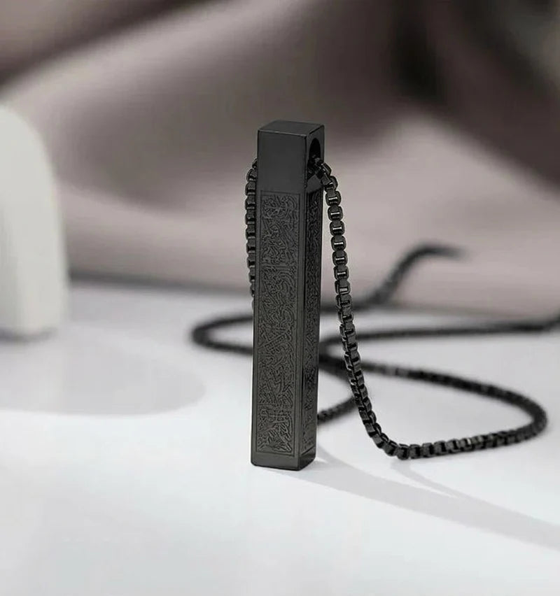 slamic Ayat ul Kursi Bar Pendant Necklace